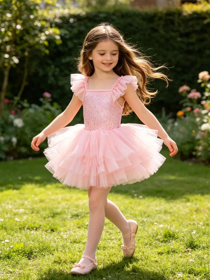 Cute Ballet Tutu Dress with Multi-Layered Small Flutter Sleeves Sparkling Tulle Princess Dress Elegant Ballet Dress Suitable for Formal Occasions, Stage Performances, Holiday Parties, And As a Festive ... Cute Ballet Tutu Dress with Multi-Layered Small Flutter Sleeves Sparkling Tulle Princess Dress Elegant Ballet Dress Suitable for Formal Occasions, Stage Performances, Holiday Parties, And As a Festive ...
