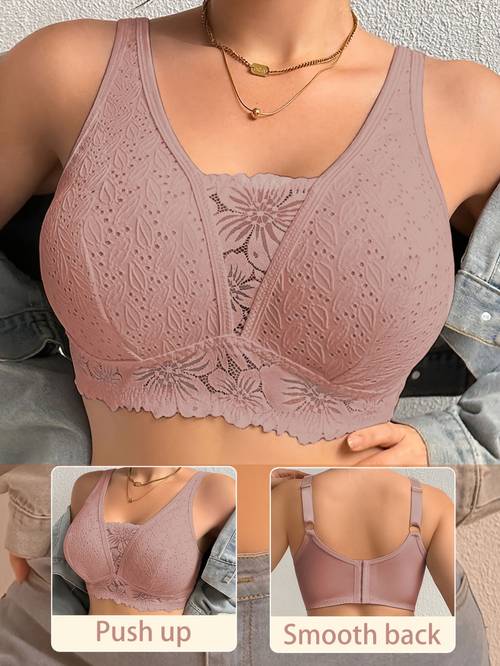 plus size womens bra wireless bra breathable push support high quality adjustable straps seamless daily wear for occasions