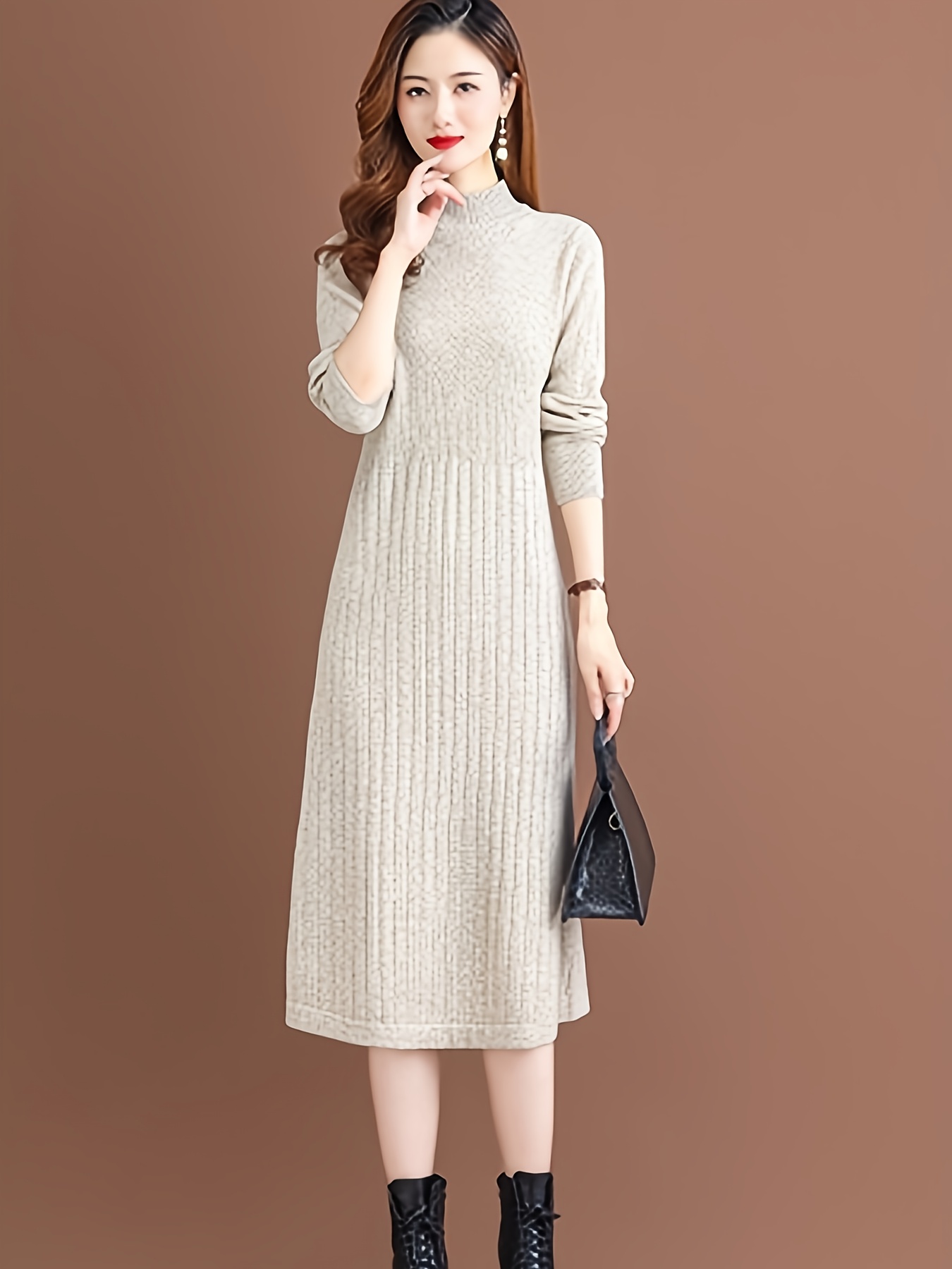 autumn winter knee solid color womens pullover base layer - Temu Saudi  Arabia
