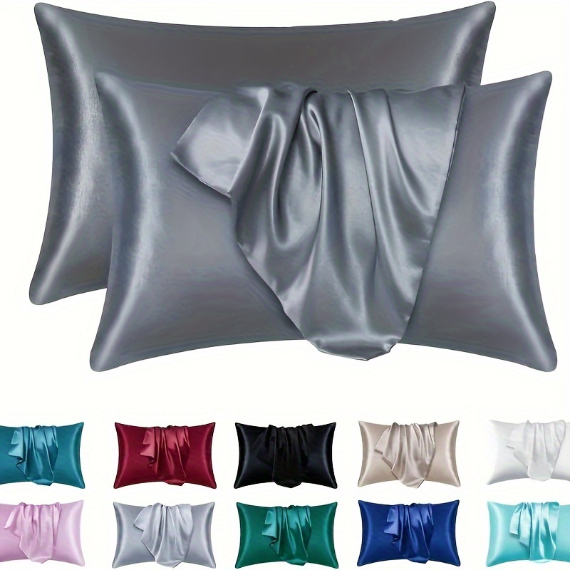 2pcs luxurious   pillowcases breathable   cooling feel solid color with envelope closure machine washable 2pcs details 3