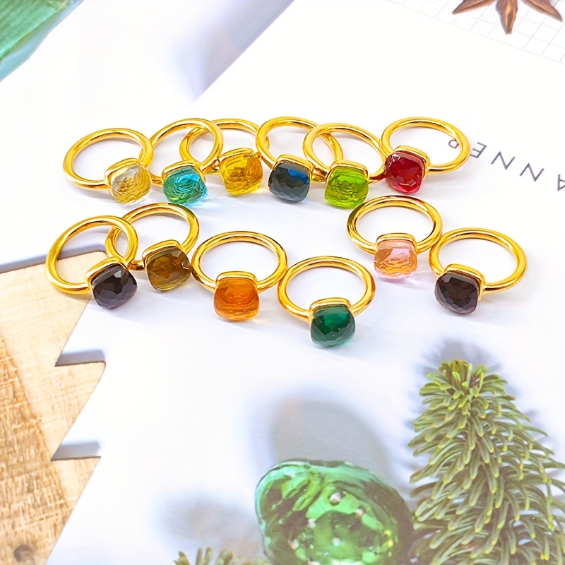 Women's Mushroom Head Square Ring & Sexy Stainless Steel Ring