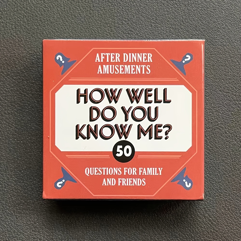 Image of How Well Me? 50 Questions To Share Memories And , A Game Perfect For , Ideal As A Gift For Gatherings. English Card Game