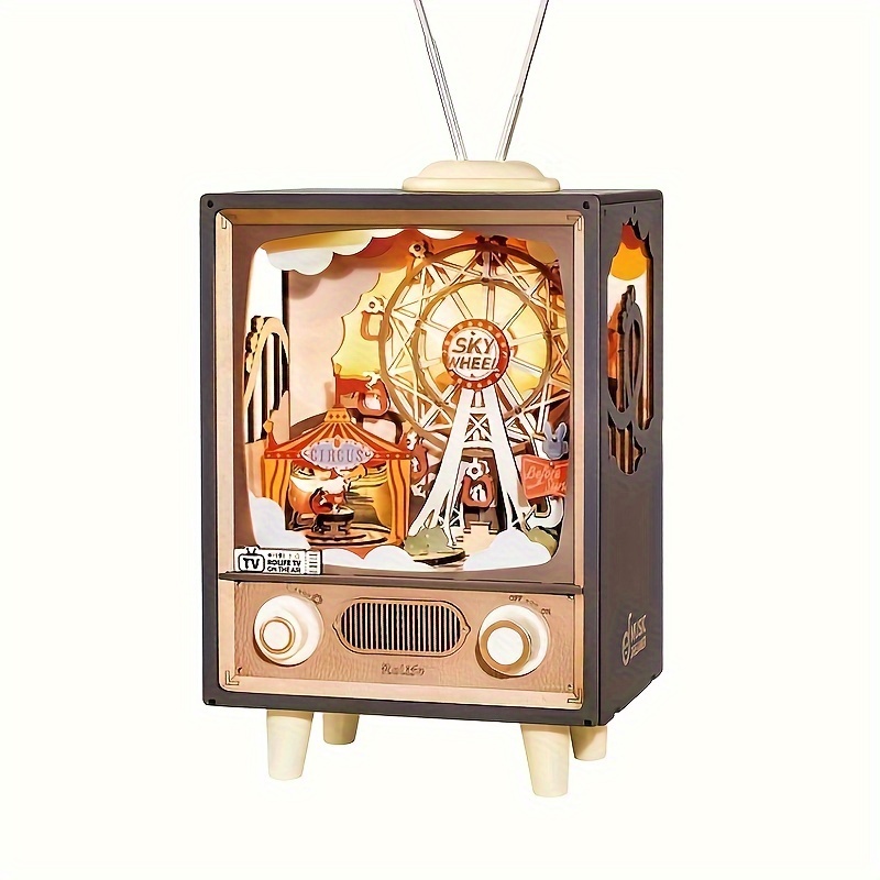 

Sunset Carnival Diy Music Box 3d Wooden Puzzle For Adults Gift To Build Book Nook Hobby -amt01