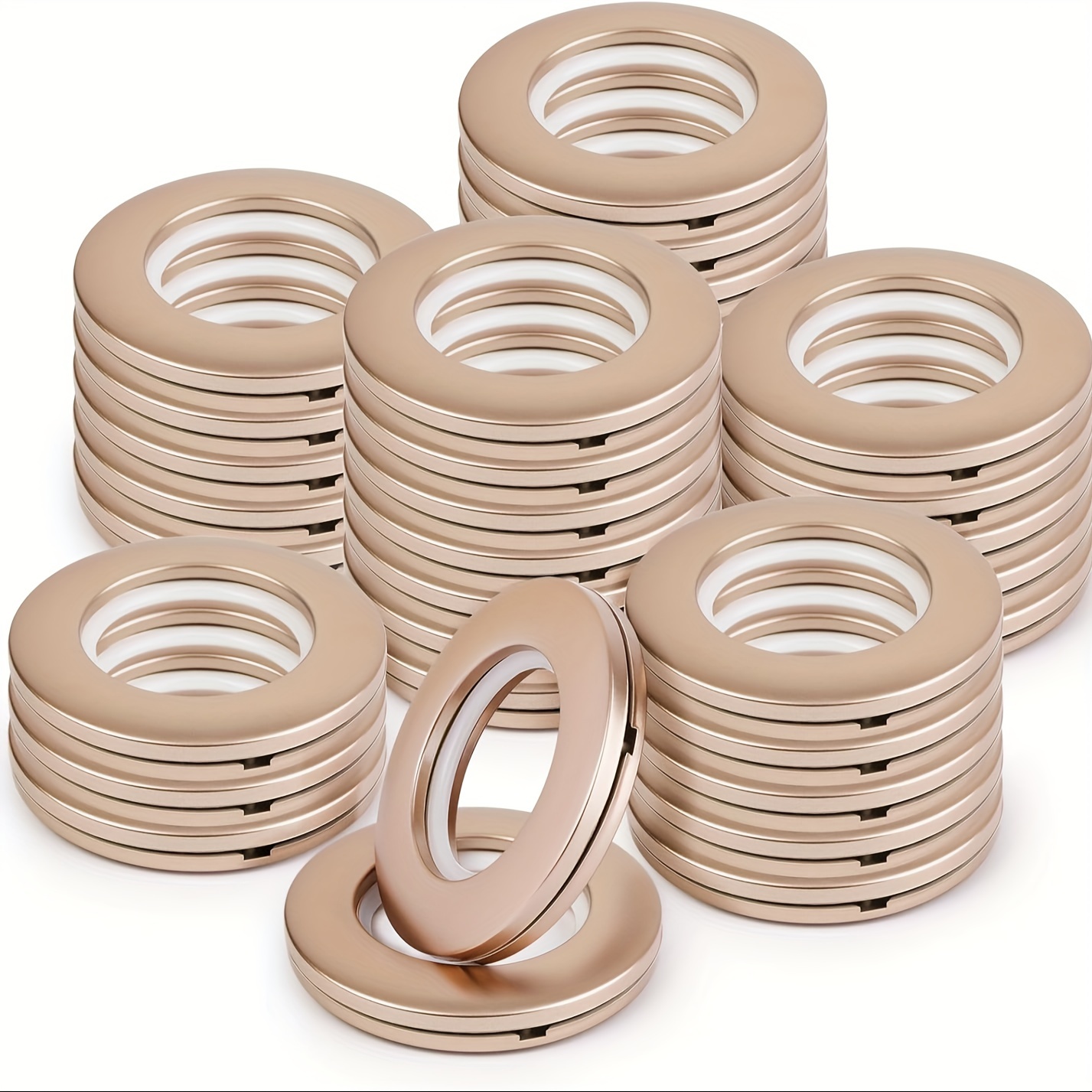 20 Anneaux De Rideau Argentés - Plastique Durable Pour Rails De Guidage - Fixation Invisible