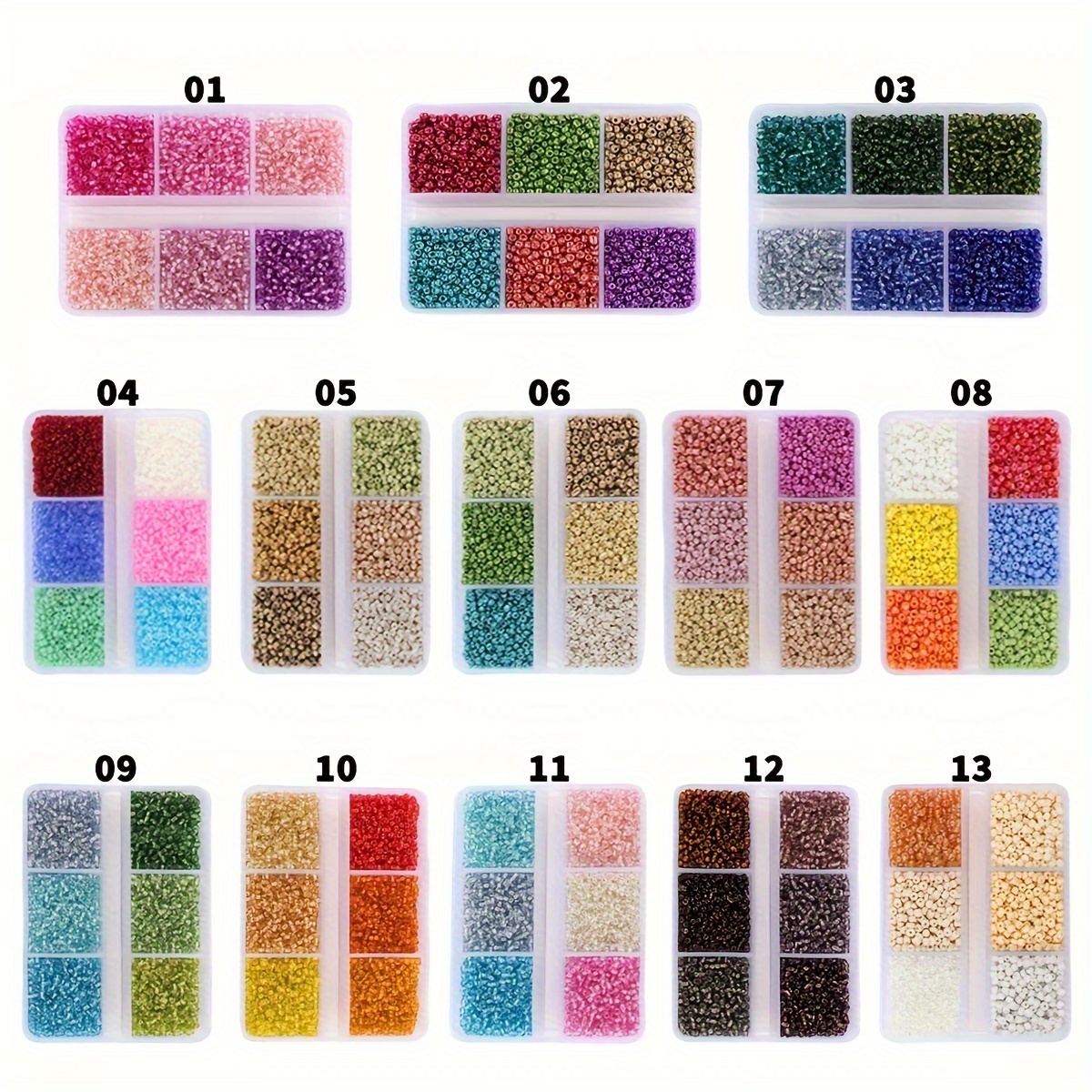 

700+pcs 3mm Assorted Colors Glass Seed Beads - Bead Kit For Making & Crafts