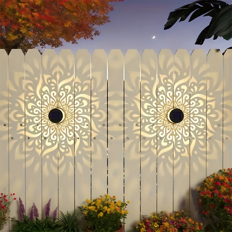 E-shop ./2 Stk./4 Stk. Solar-Wandleuchten im Mandala-Design bieten warme, dekorative Beleuchtung, LED-Beleuchtung für Gärten, Terrassen, Treppen,