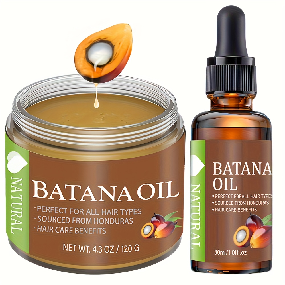 TEMU 2pcs Natural Honduras Batana Hair Oil 4.3oz + Batana Essential Oil 1.01oz, Soft And Moisturizing Hair Care, Increase , Suitable For Dry And