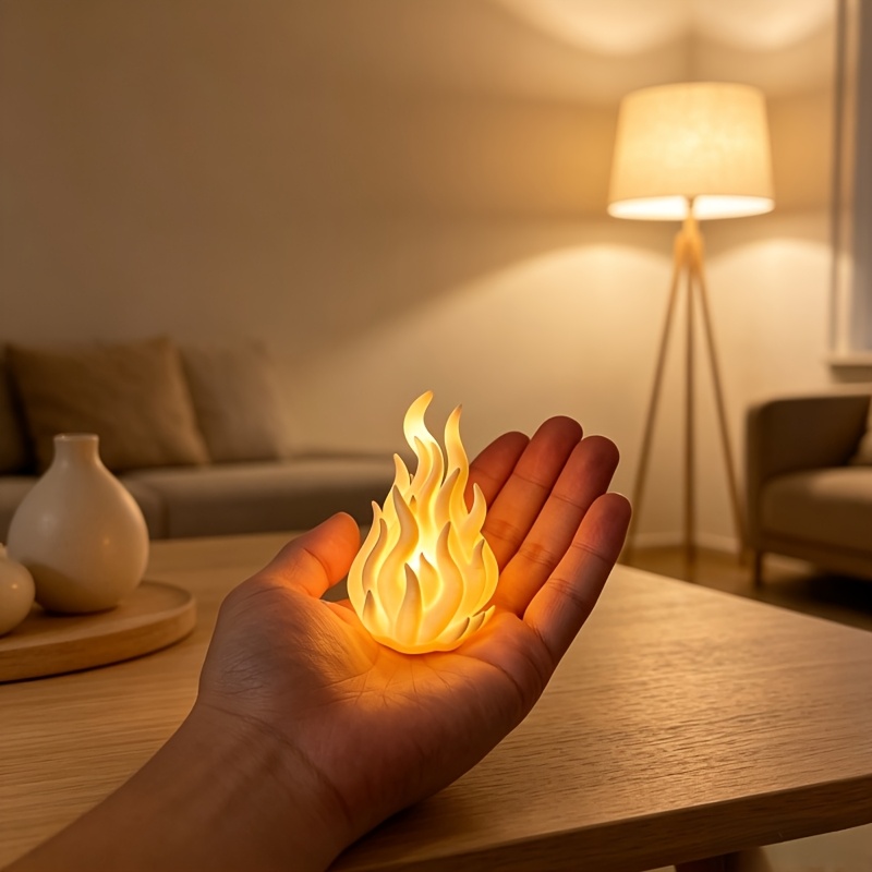 TEMU (Kerze/Kerzenständer nicht enthalten) Sammlerfiguren, flammenförmige weiße Kerzenständer, Heim, Desktop-Dekoration aus Kunststoff, Retro- oder