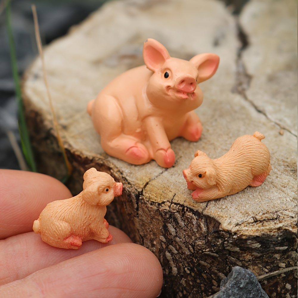 MRLESS 6pcs Cute Miniature Animal Figurines Tiny Resin Animals Mini Resin Animals For Fairy Garden Accessories Outdoor Terrarium Decor