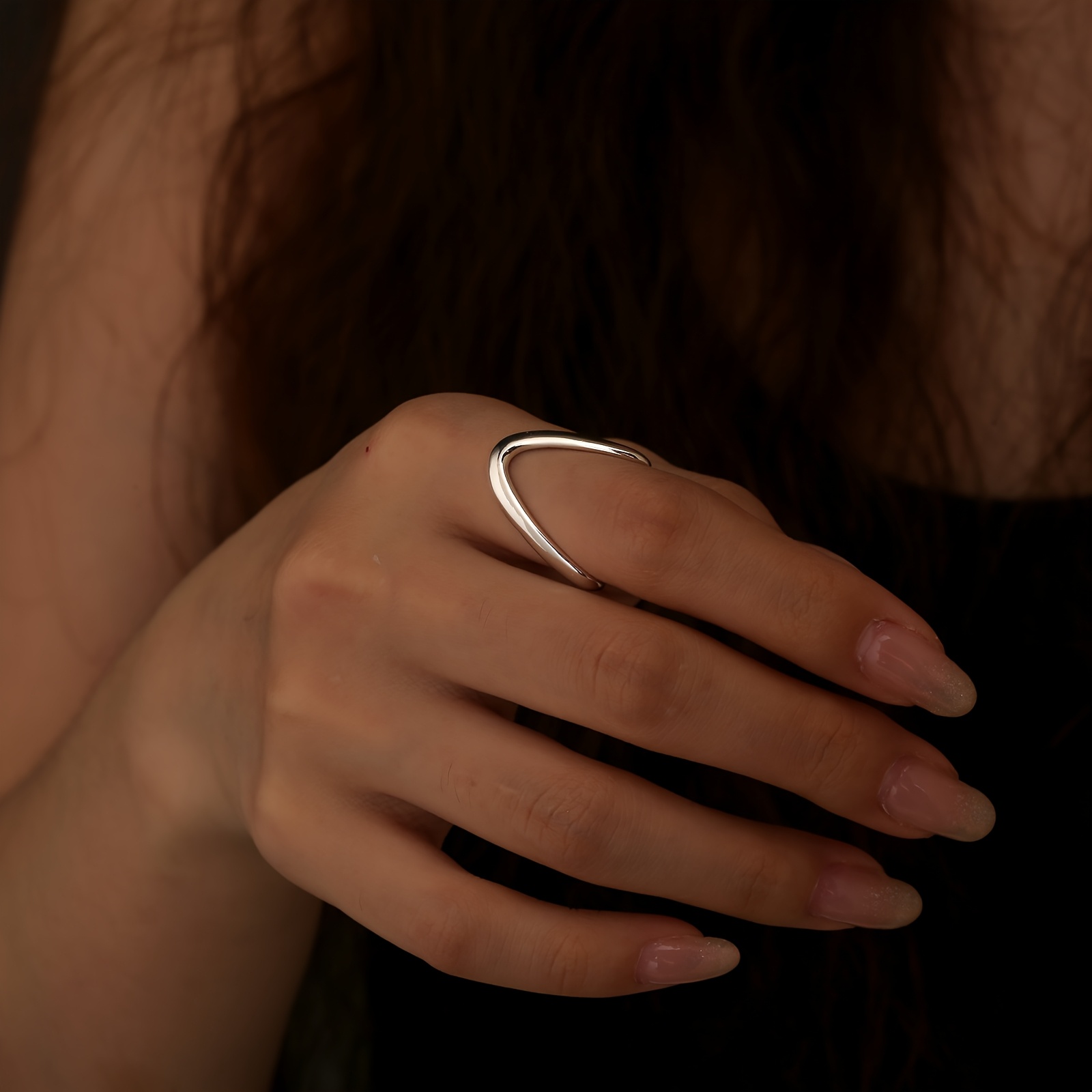 Minimalist V-Shaped Geometric Ring for Women, Stylish Gift