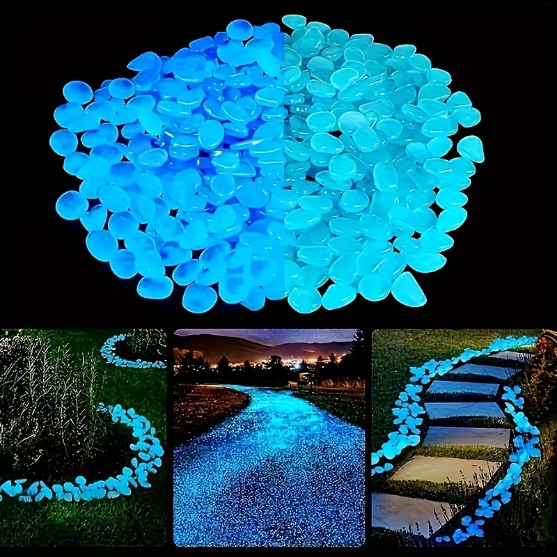 

1000pcs Glow In The Dark Pebbles, Resin Luminous Stones For Halloween Decor, Miniature Landscape, Bonsai Decoration, Pathways, Aquariums, Lawns, Yards, Autumn Decor (0.31-0.43 Inch)