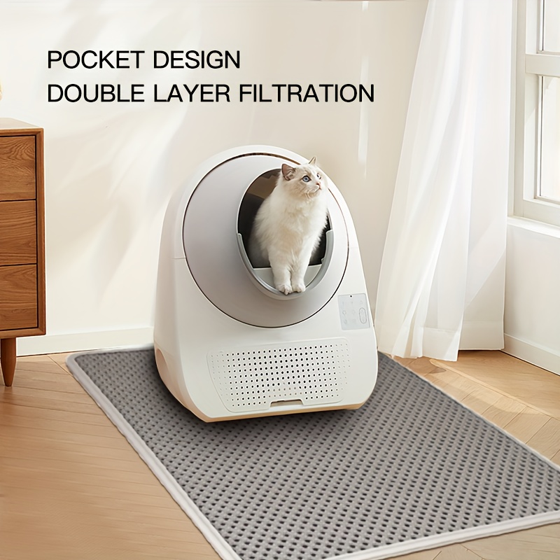 

Tapis de Litière pour Chat à Double Couche en Nid d'Abeille Extra-Large - Nettoyage Facile, Antidérapant, Contrôle de la Poussière & Piégeage Efficace de la Litière