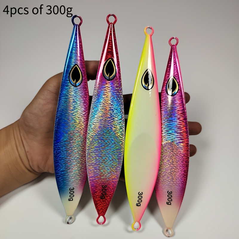 Image of 4pcs Saltwater Jigs Fishing Lures 80g 100g 150g 200g Slow Pitch/knife/vertical Jig, Saltwater Spoon Lure For Tuna Salmon , Sea Fishing Jigging Lure, Blade Baits For Fishing