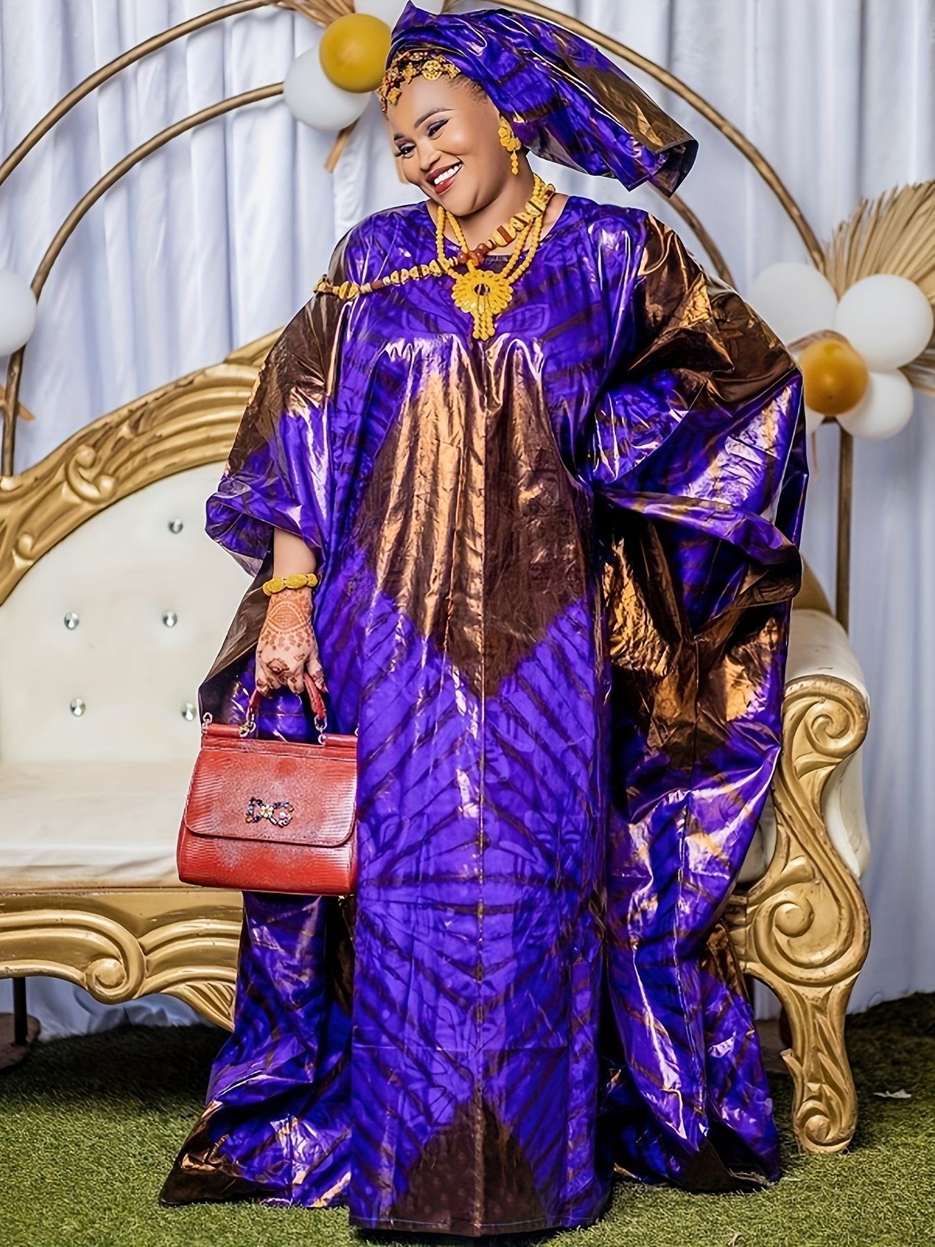 Purple Nigerian Wedding Traditional Clothes