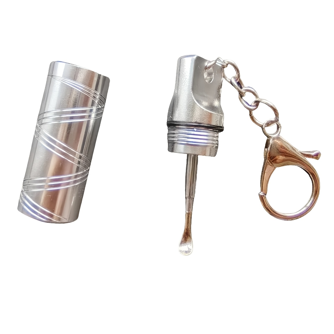 TEMU 1pc Mini Aluminum Alloy Backpack Keychain With Retractable Ear Pick And Some Storage Space, Ideal For Daily