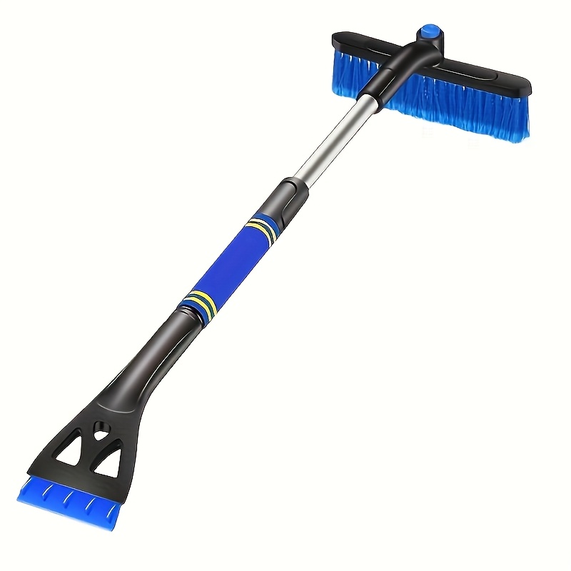 TEMU 1pc Retractable Car Snow Shovel With Cleaning Brush, 3-in-1 Detachable Retractable Snow Shovel Ice Scraper, Used For Winter Defrosting And Removal Tools