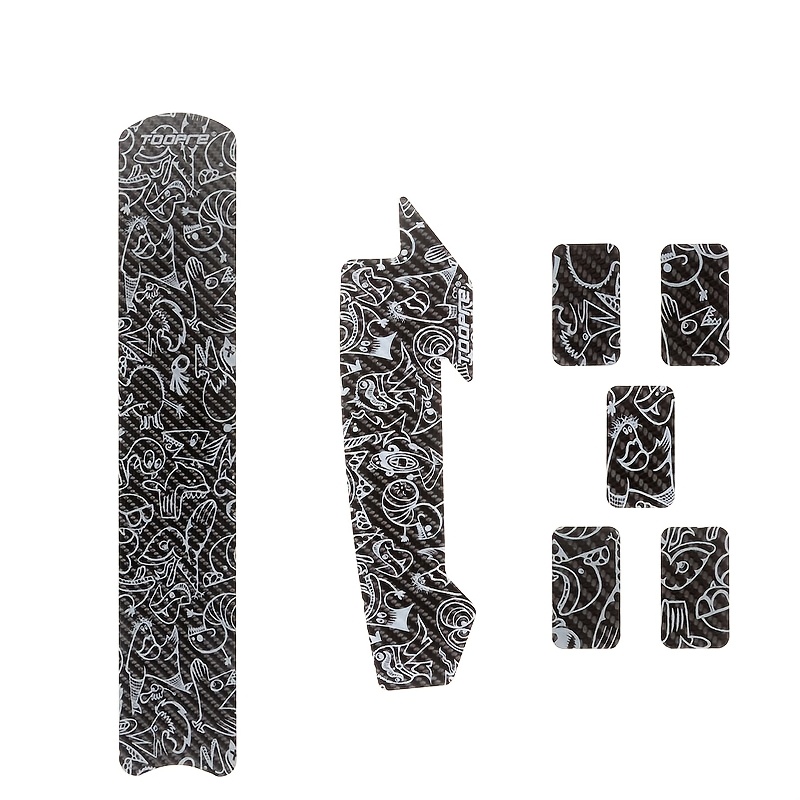 Image of 7pcs/set Bicycle Paint Protection Sticker Chain Protector, Mountain Bike Bicycle Frame Protection Sticker, Chain Film Bicycle Sticker
