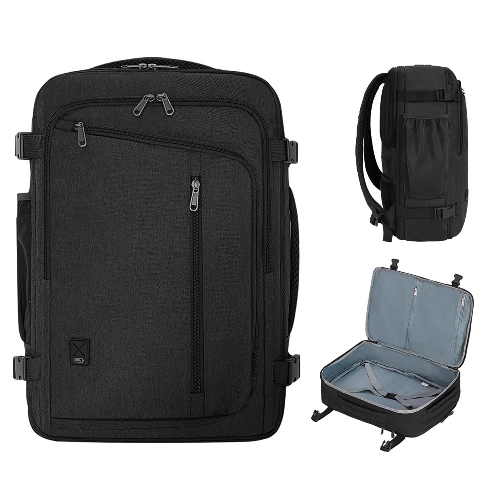 TEMU Cabin Bag For Underseat Travel Hand Luggage Backpack With Wet Pocket, Expandable 17 Inch Laptop Backpack For Men Women Durable Backpacks For Men