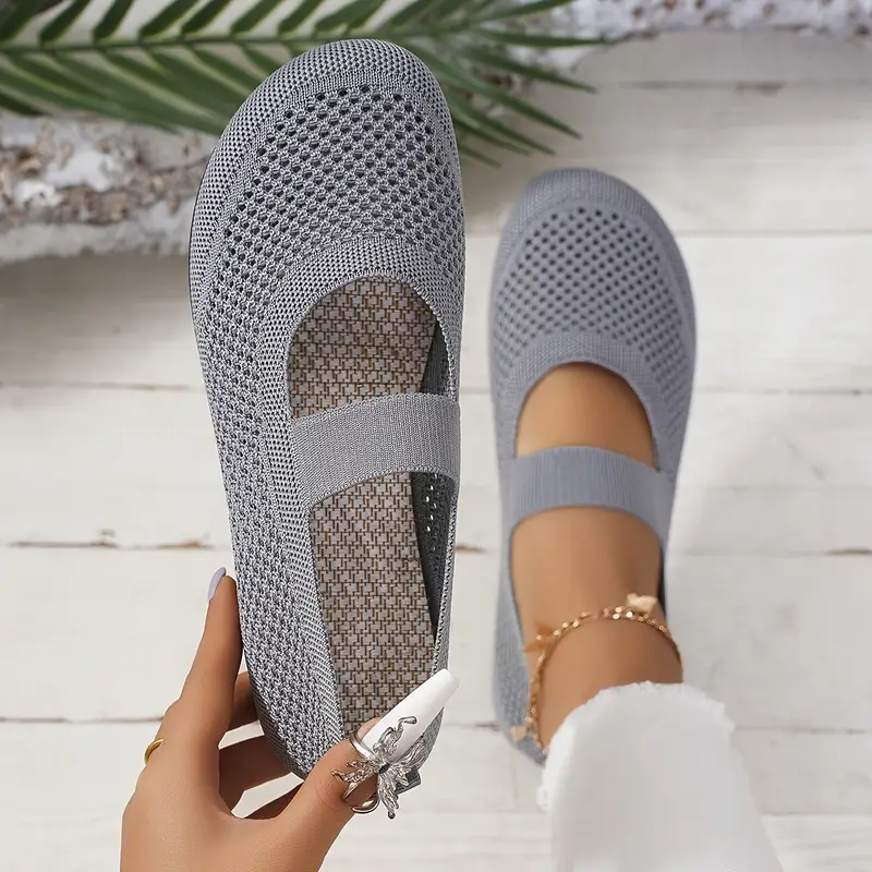 womens casual sport walking commuter lightweight breathable mesh knit shoes details 7
