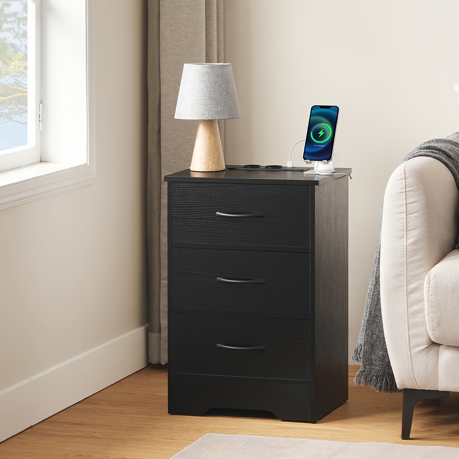 Electric Edge Table, Bedside Table, Edge Table Partition Storage Space 39x29x58.5cm, Convenient And Tidy Storage, Suitable For In Bedrooms, Living Rooms, Entrances, Etc