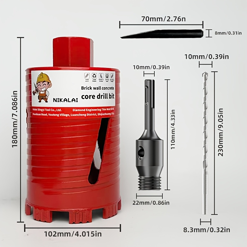 25/32/38/51/66/76/102 Heavy Duty Diamond Hole Saw Coring Water... product image 16