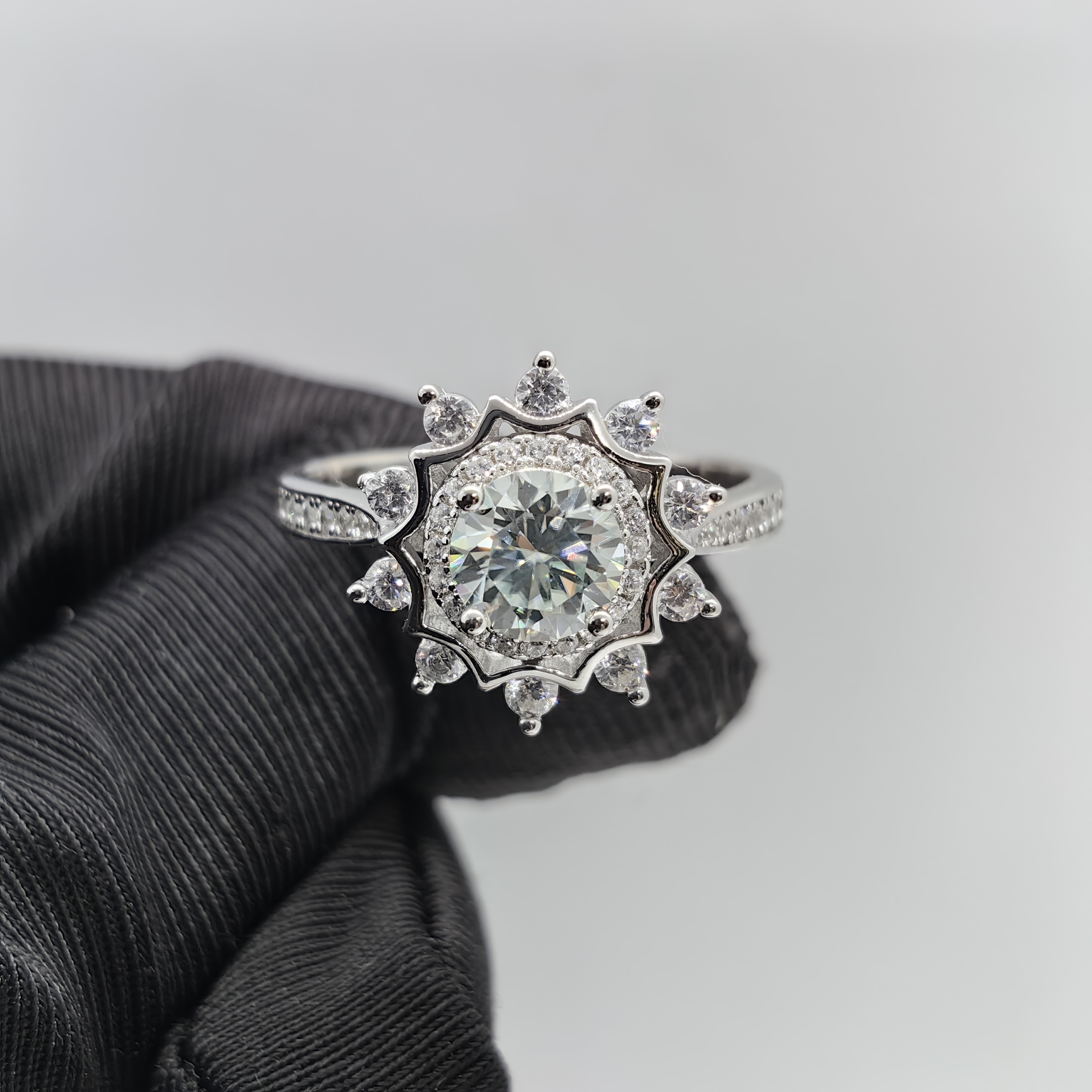 Bague En Moissanite En Argent S925 Idéale Fêtes Fiançailles