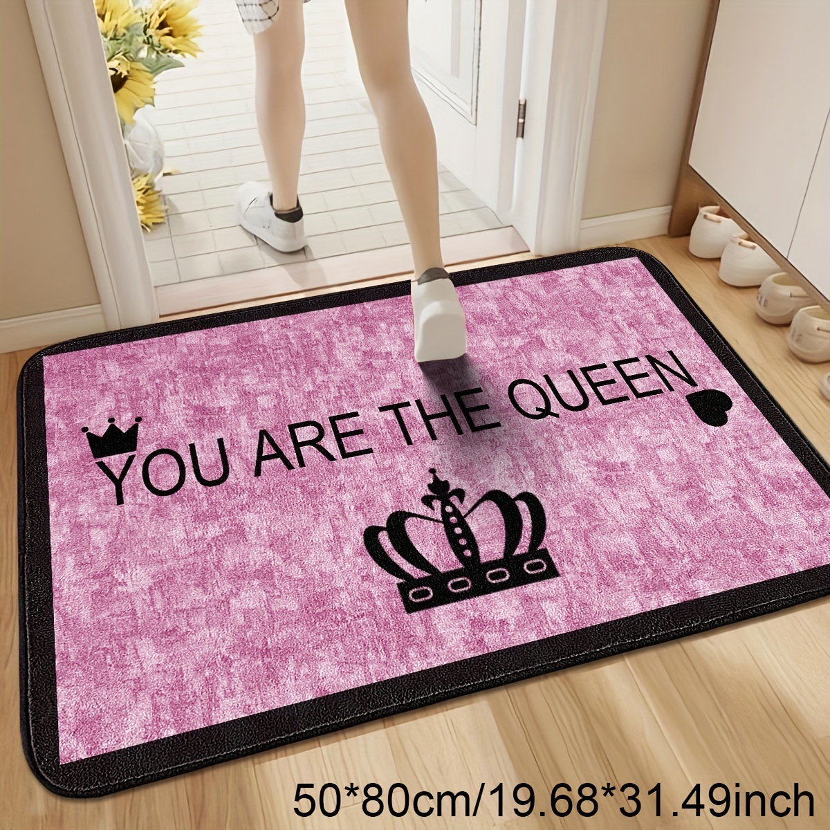 

Queen Crown Pink Area Rug - Modern Luxury, Non-slip & Soft Polyester Carpet For Living Room, Bedroom, And Home Decor Rugs For Bedroom Carpet For Bedroom