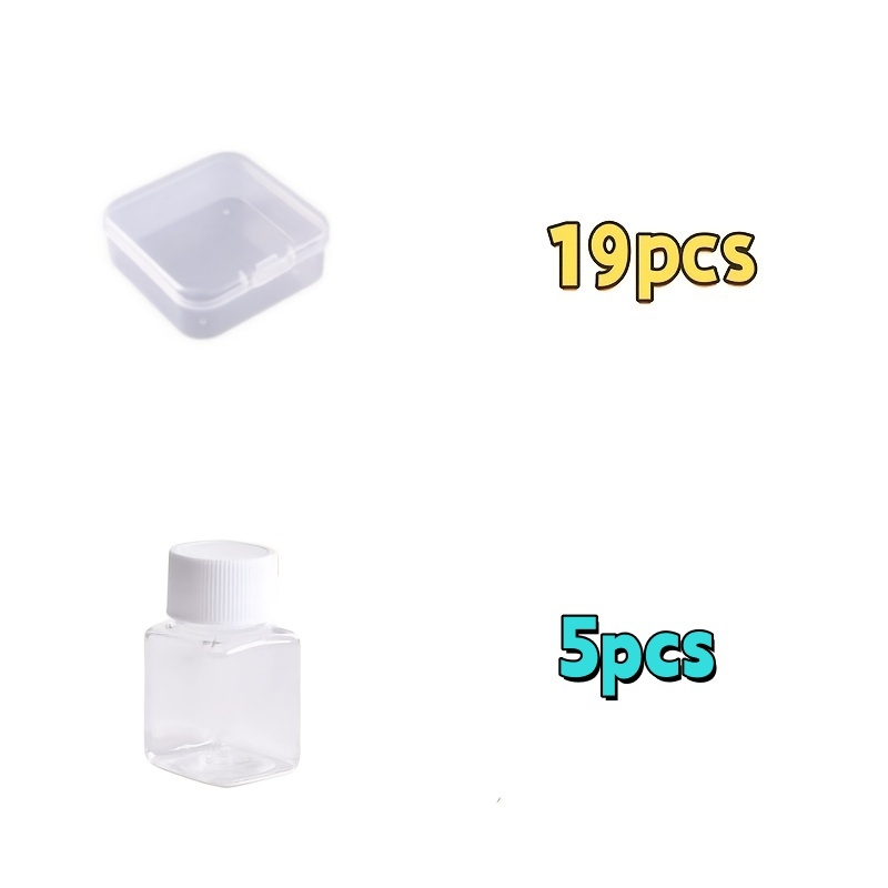 TEMU Lot de 24 pièces : 19 boîtes de rangement + 5 boîtes de rangement pour panneau perforé, petits contenants de rangement en plastique - Boîtes de