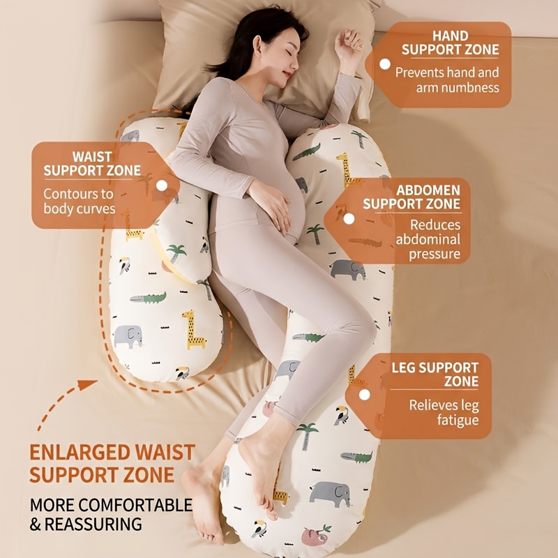Pregnancy Pillow for Side Sleeping, Designed for Support During Pregnancy, with a Removable And Washable Cover, Ideal for Summer Use
