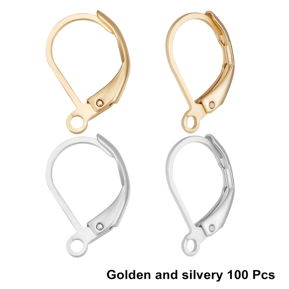 50/100pcs Leverback French Earring Hooks 10x16mm Hypoallergenic Interchangeable Dangle Ear Wire Findings For Jewelry Making