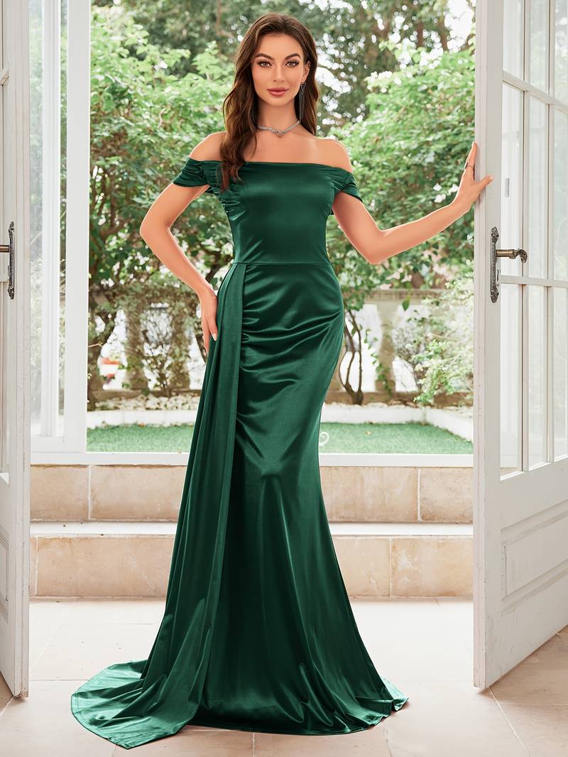 Women's Sleeveless Off-Shoulder Bodycon Dress - Long Formal Party Evening Gown