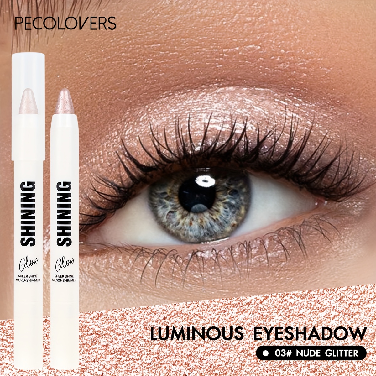 1pc White Tube Eye Shadow Stick - Water-resistant, Long-lasting Eye Cosmetic, Enhancing, Matte Look, Sturdy, An Essential Makeup Item For Daily Use