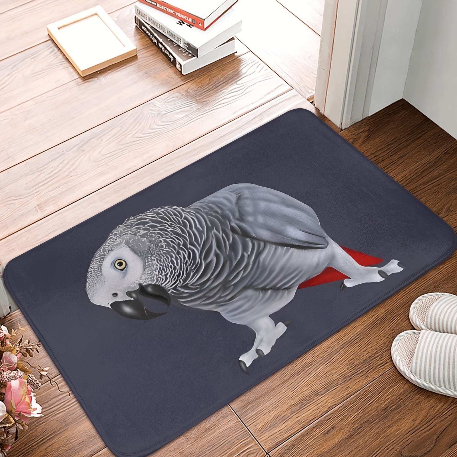 

Tapis de bain antidérapant pour perroquet gris - Taille idéale pour votre salon