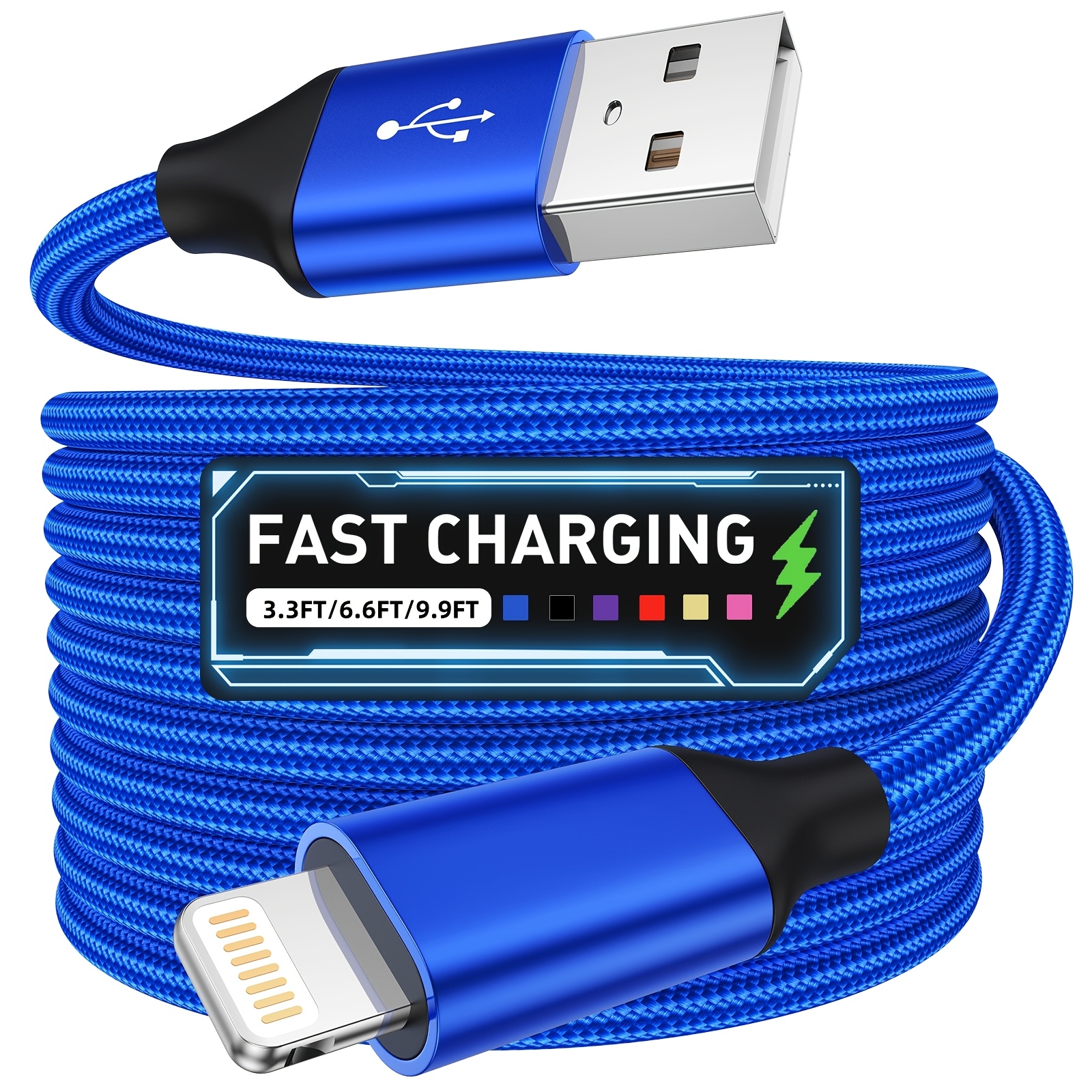 fast charging 3 3ft 6 6ft 10ft usb for lightning cable for iphone 14 13 12 11 pro max xr xs x 8 7 6 plus se for lightning to usb for carplay