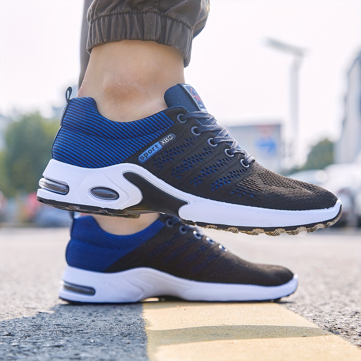 Herren Laufsport-Schuhe Walking-Sneaker, Herren Tennisschuhe  Freizeit-Walking-Sneaker, Atmungsaktive Leichte Bequeme Schuhe mit  Schnürung und Niedrige