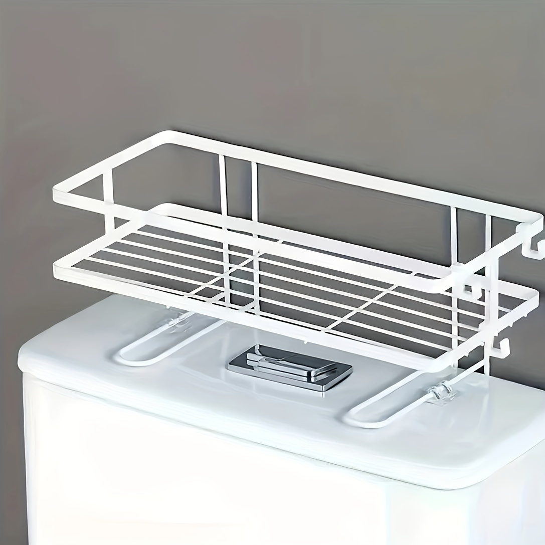 TEMU 1pc Bathroom Over The Toilet Storage Shelf, Bathroom Storage Organizer With Toilet Paper Holder, Space Saver