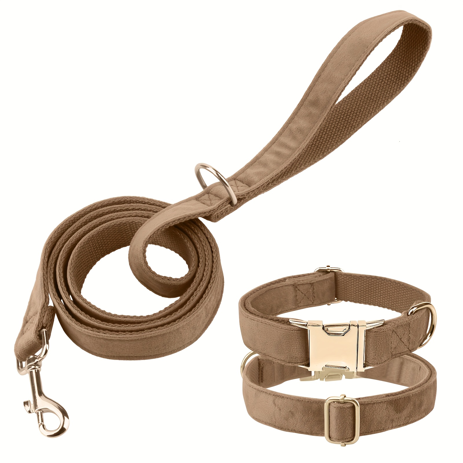 Velvet Dog Collar & Leash Set, Multi-Color Trendy Matching