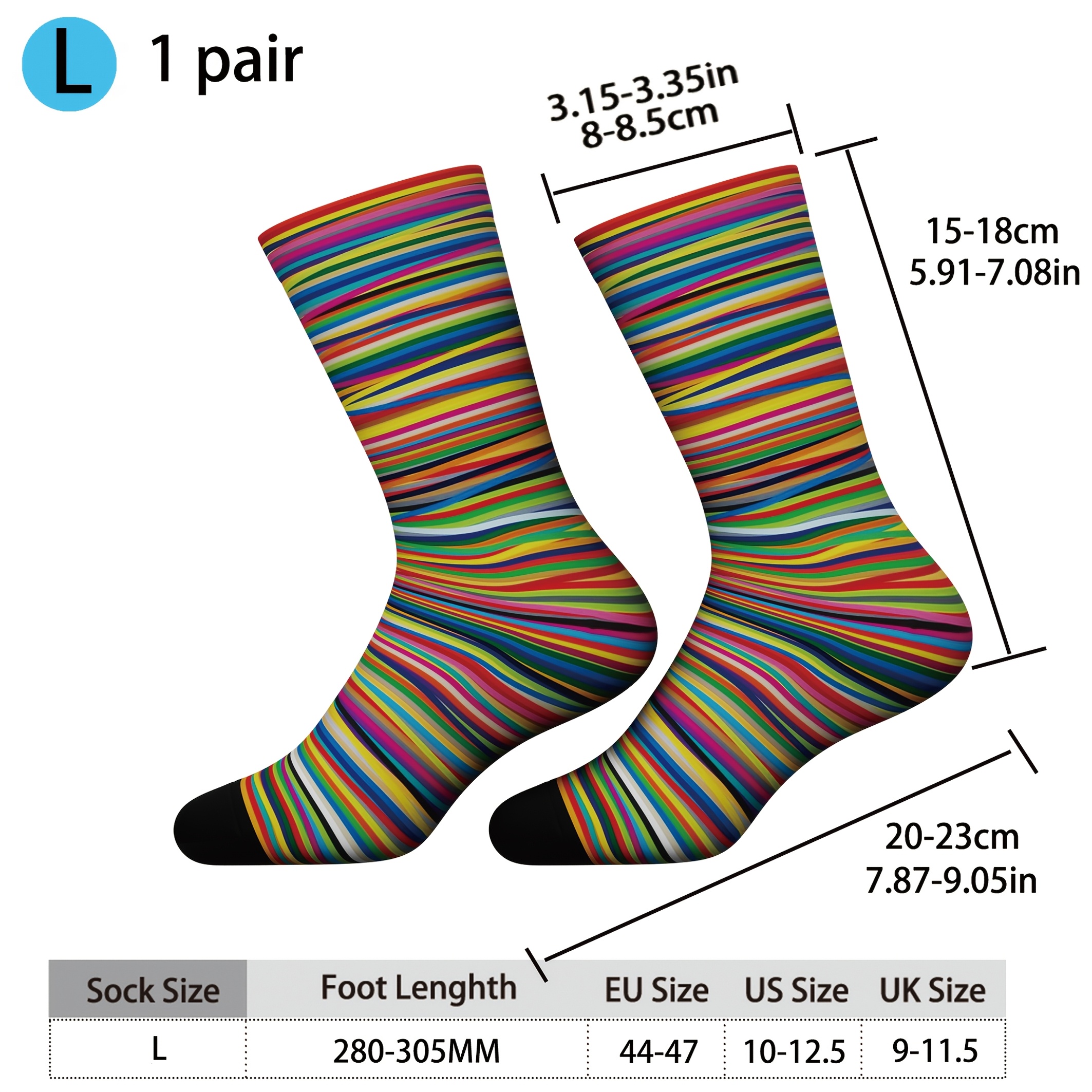 E-shop 1 Paar bunte Socken mit Gummiband-Print-Muster im Vintage-Harajuku-Hip-Hop-Design. Hergestellt aus Bambusfaser-Material, sind sie bequem,