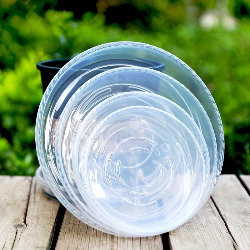 

de 6 plateaux à plantes en plastique transparent : parfaits pour les plantes d'intérieur et d'extérieur - Tailles 5,12", 5,91", 6,69", 7,48" - Convient aux pots de fleurs et aux conteneurs de jardin