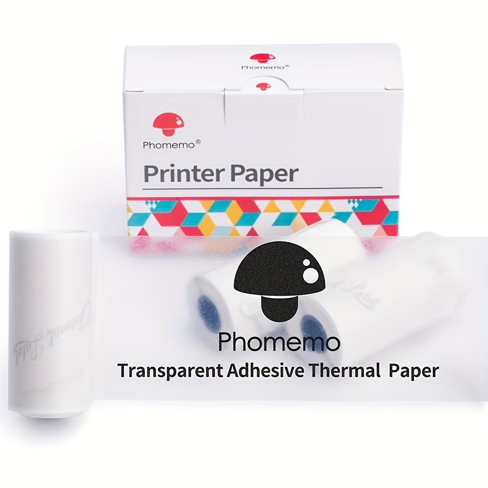 Phomemo T02/M02X/M02L Carta Adesiva - 3 Rotoli di Carta Autoadesiva per  Stampante Termica, 53 mm x 3,5 m, 10 Anni di Conservazione, Nero su Bianco  per Phomemo T02/M02X/M02L Pocket Printer : 
