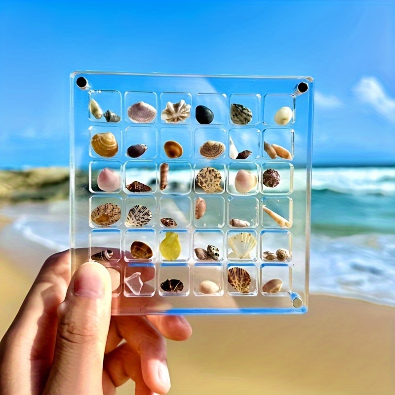 

A 32/64 Grid Acrylic Shell Display Box, Transparent Display Box For Diamond Gemstone Earrings Jewelry, Jewelry Storage Display Box