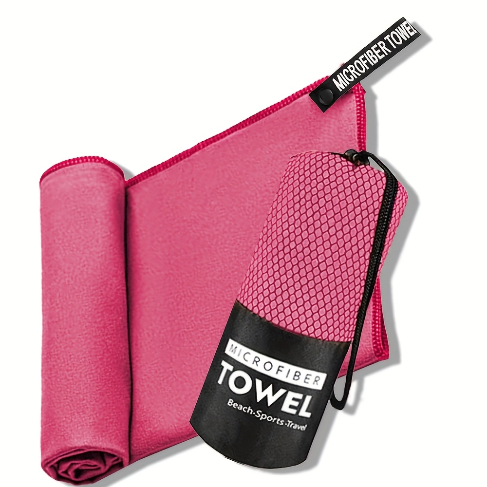 TEMU 1pc Outdoor Camping Quick- Towel, Portable Travel Storage Towel, Fast-absorbing Lightweight Pure- Towel, Suitable For Running, Fitness, Cycling,