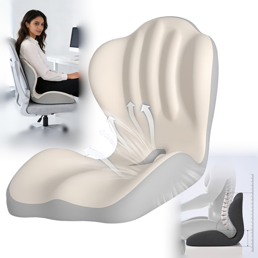 seat cushion for long sitting hip lumbar support pillow ergonomic memory foam high strength back support breathable for home office study living room car work daily use back support for work chair car seat cushion moms day gifts