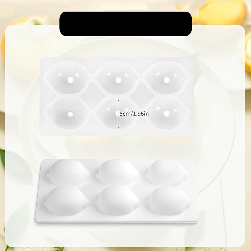 TEMU Moule à pâtisserie en silicone à 6 cavités de citron avec citron fruit 3D pour brownies, gâteaux mousses, pain et desserts aux fruits - Moule à