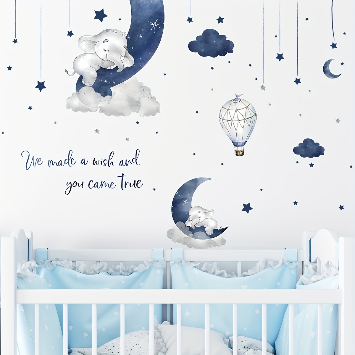 Image of 1pc Sticker, Sleeping Elephant Pattern Self- adhesive Wall Stickers, Bedroom Entryway Living Room Porch Home Decoration Wall Stickers, Wall Decor Decals