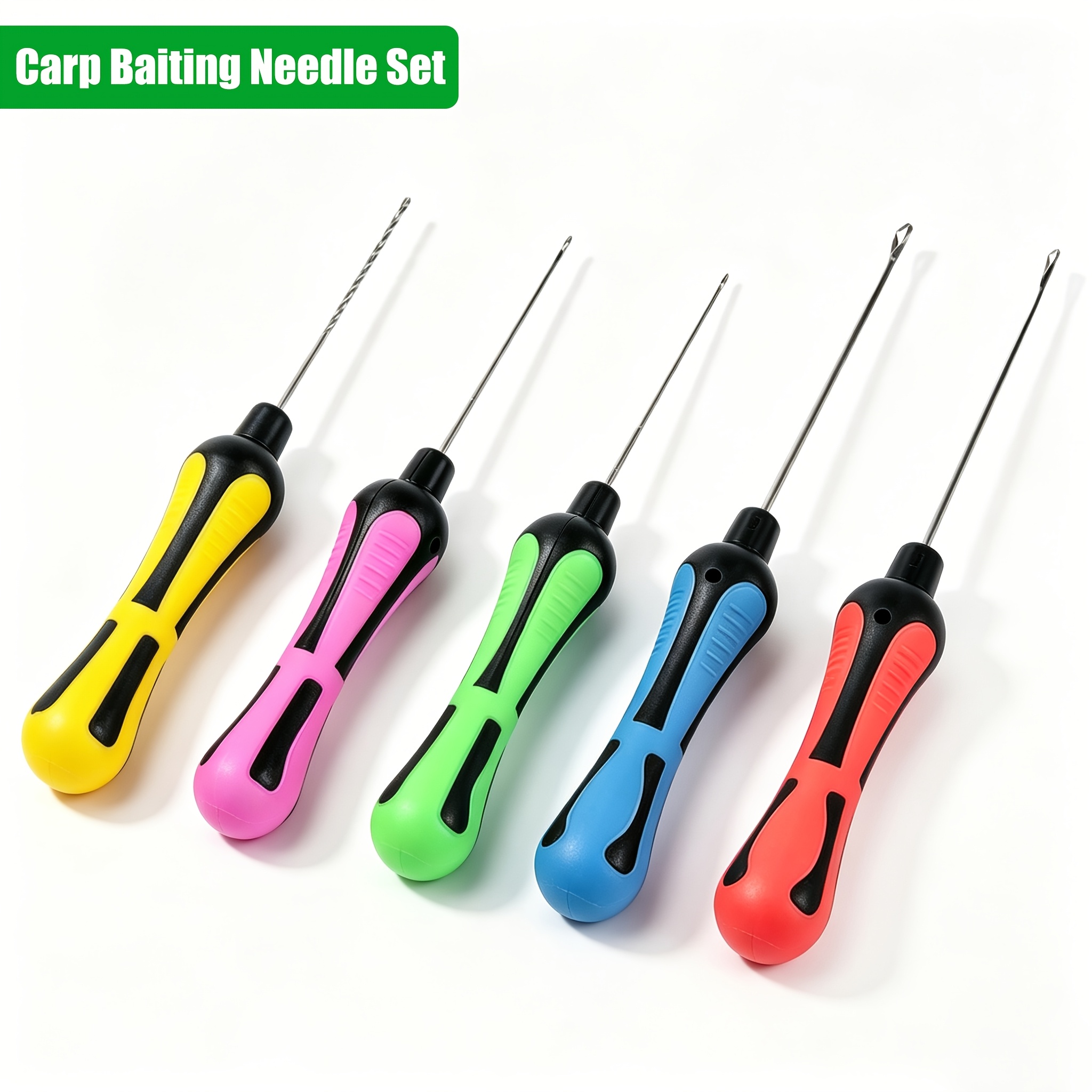 TEMU 5pcs Carp Fishing Baiting Needle Set,fishing Boilie Tool Boilie Drill Boilie Needle Stringer Needle Accessories Carp Fishing