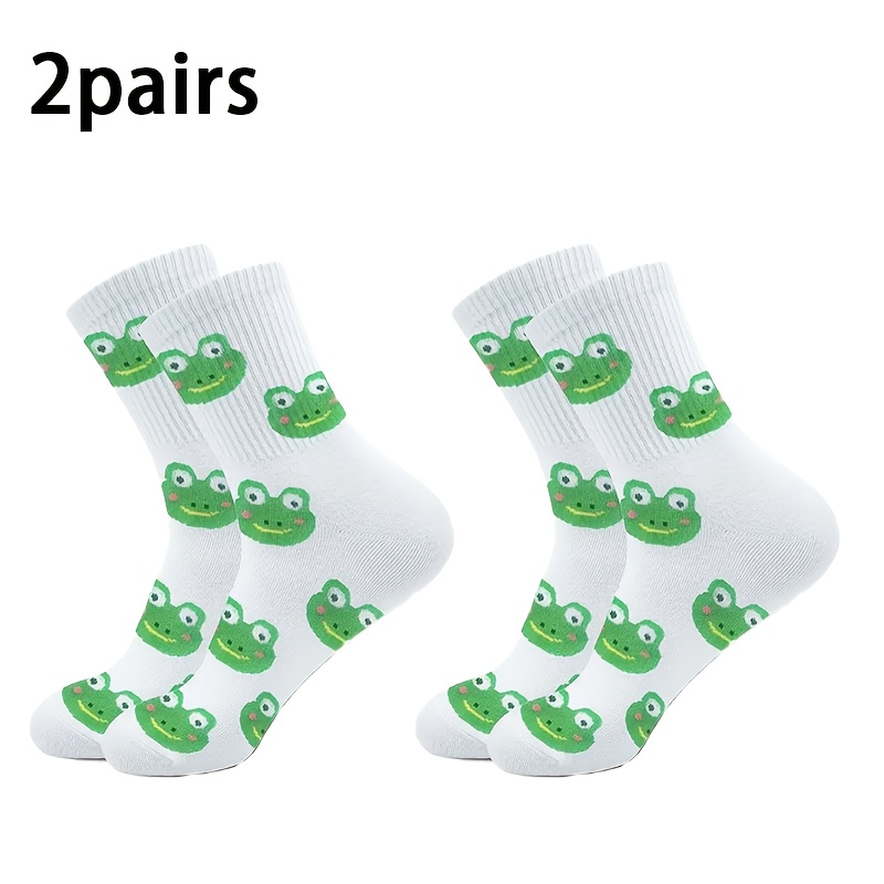TEMU Confezione /4 di calzini unisex a met� polpaccio con motivo a rana cartone animato per /estate