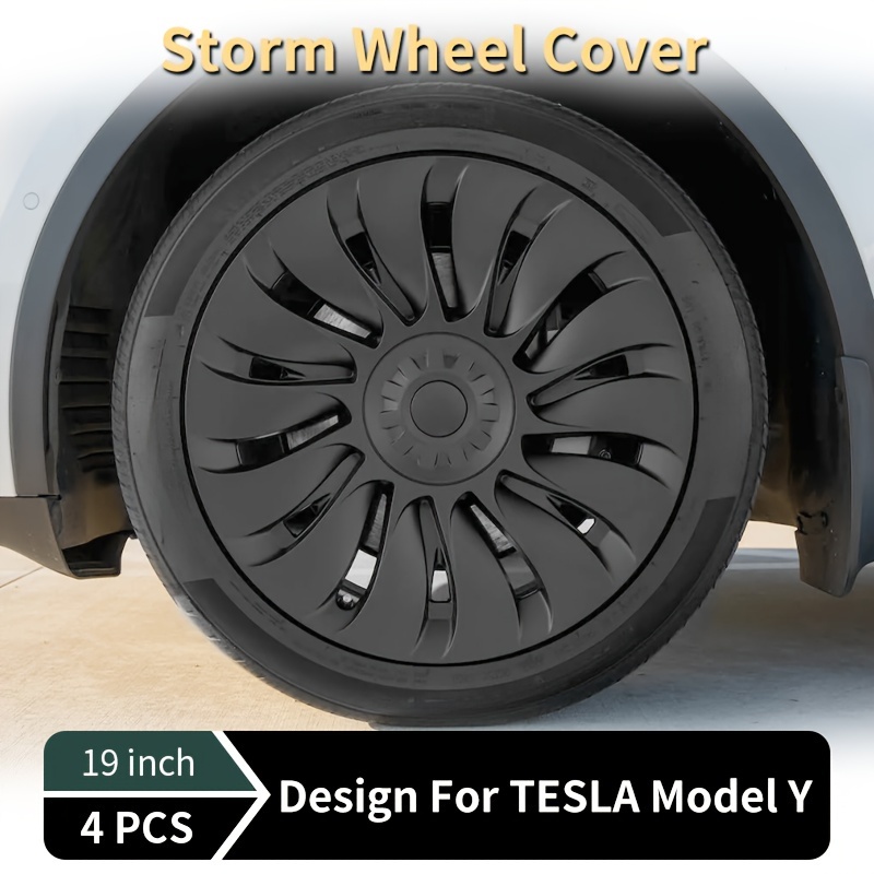 

19 Inch Wheel Cover For Tesla 2020-2024 Hubcaps For Tesla Wheel Cover Bilateral Wheel Cover 4pcs Storm Wheel Rim Cover Full Cover Hubcaps Accessories