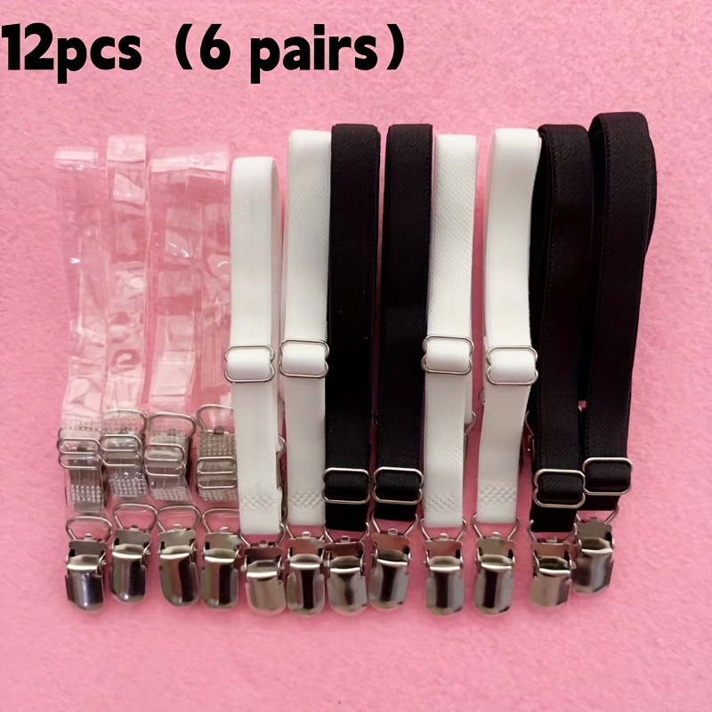 6-pack/12-pack Duckbill Clips And Buckles For Replacing And Extending Non-slip Shoulder Straps, Adjustable In 3 Colors For Mix-and-match With Bras And Tops