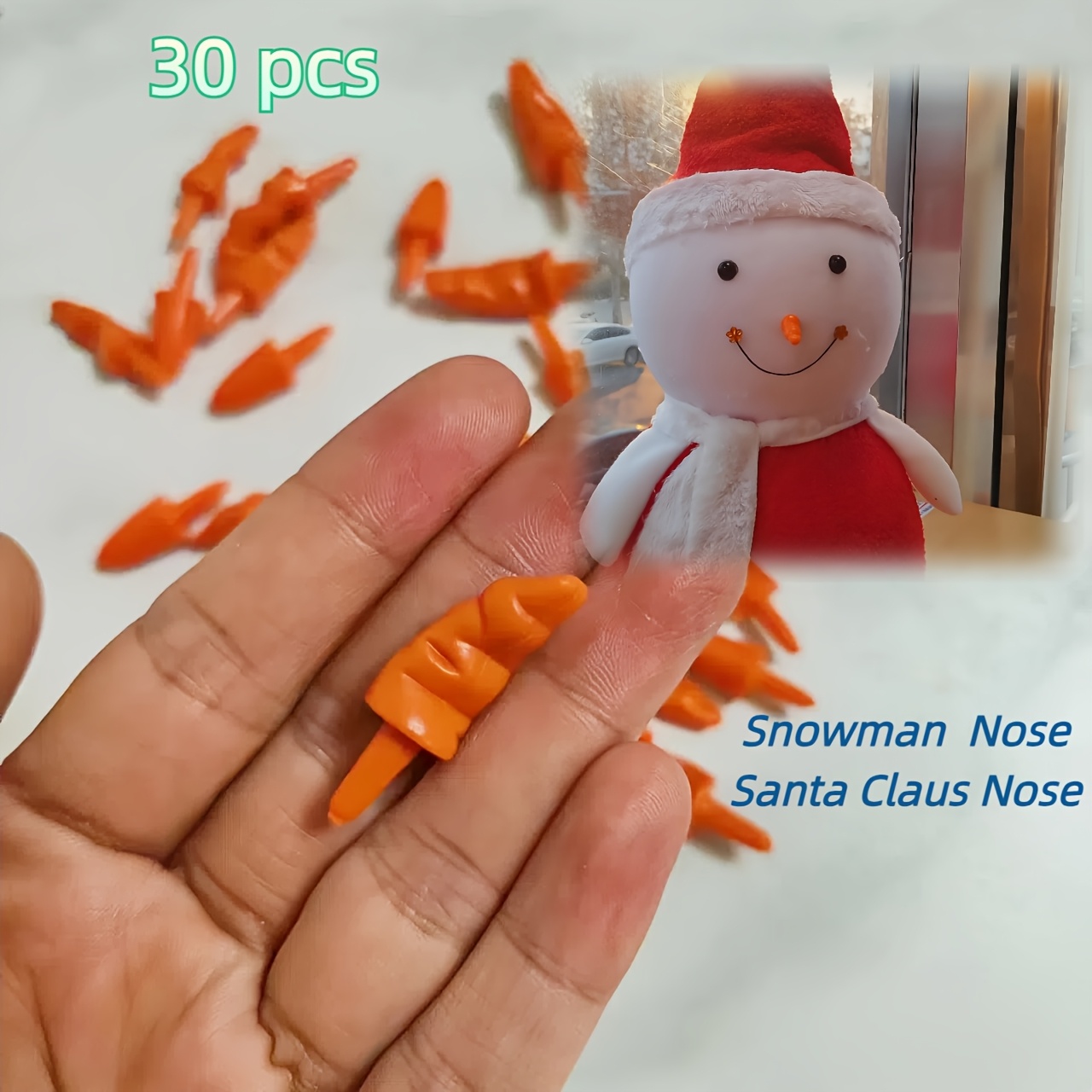 

30pcs Christmas And Snowman Set, Plastic Accessories, Assorted , For Diy Outdoor Decorations, Christmas And Decor, Suitable For 14+